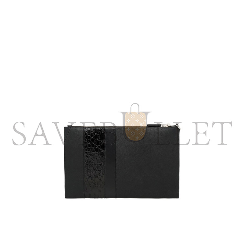 Pra*a saffiano leather clutch 2ng005 (28*18cm)